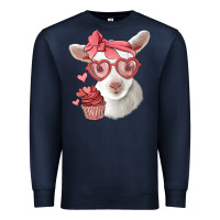 Navy cute baby lamb valentines day Premium Sweatshirt - Jasminsmagicworld