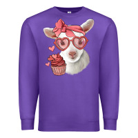 Purple cute baby lamb valentines day Premium Sweatshirt - Jasminsmagicworld