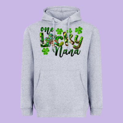 St. Patrick's Day One Lucky Nana Heavyweight Hoodie Designed By Ranaportraitstore