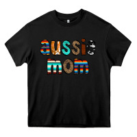 Black Aussie mom Heavy Core Tee - CowCowDesign