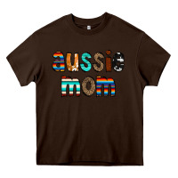 Chocolate Brown Aussie mom Heavy Core Tee - CowCowDesign