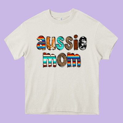 Aussie Mom Heavy Core Tee Designed By Cowcowdesign