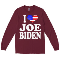 Burgundy i love joe biden Long Sleeve Tee - artisFamous