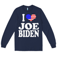 Navy i love joe biden Long Sleeve Tee - artisFamous