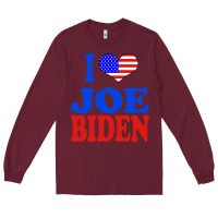 Burgundy i love joe biden Long Sleeve Tee - artisFamous