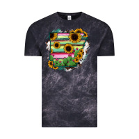 Cloud Black Arkansas Map Sunflower Cactus Serape Vintage Tee - RanaPortraitStore