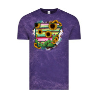 Cloud Purple Arkansas Map Sunflower Cactus Serape Vintage Tee - RanaPortraitStore