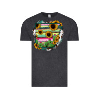 Vintage Black Arkansas Map Sunflower Cactus Serape Vintage Tee - RanaPortraitStore