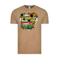 Vintage Coffee Arkansas Map Sunflower Cactus Serape Vintage Tee - RanaPortraitStore