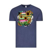 Vintage Denim Arkansas Map Sunflower Cactus Serape Vintage Tee - RanaPortraitStore