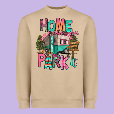 Home Is Where We Park It Heavyweight Sweatshirt Designed By Ranaportraitstore