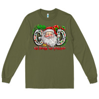 Army Green with god all things are possible santa Long Sleeve Tee - CowhideDigitalArt