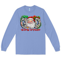 Colony Blue with god all things are possible santa Long Sleeve Tee - CowhideDigitalArt