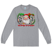 Heather Grey with god all things are possible santa Long Sleeve Tee - CowhideDigitalArt