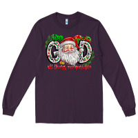 Plum with god all things are possible santa Long Sleeve Tee - CowhideDigitalArt
