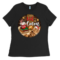 Black Hot Cocoa With Cat Ladies Tee - FaDigitalArtStudio