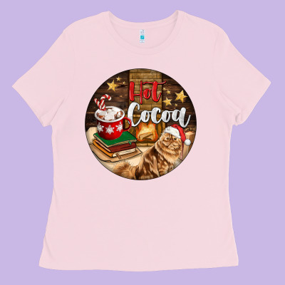 Hot Cocoa With Cat Ladies Tee Designed By Fadigitalartstudio