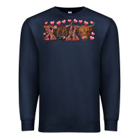 Navy Xoxo highland cows Premium Sweatshirt - RanaPortraitStore