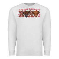 Oatmeal Heather Xoxo highland cows Premium Sweatshirt - RanaPortraitStore