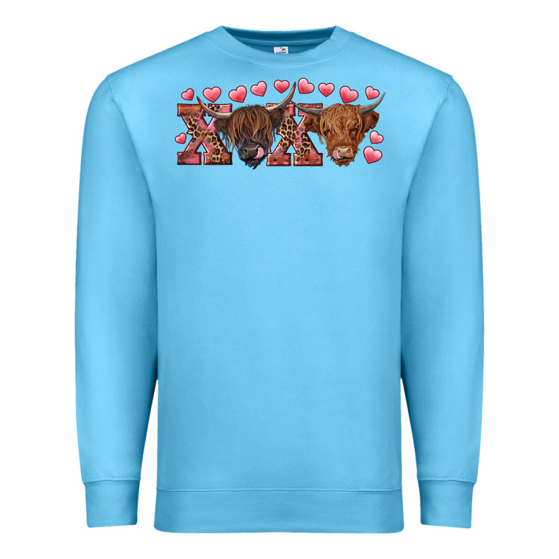 Xoxo Highland Cows Premium Sweatshirt by RanaPortraitStore | Teevron