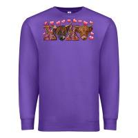 Purple Xoxo highland cows Premium Sweatshirt - RanaPortraitStore