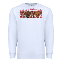 White Xoxo highland cows Premium Sweatshirt - RanaPortraitStore
