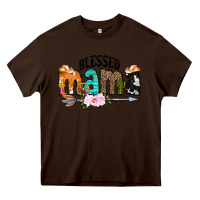 Chocolate Brown Blessed Mama Heavy Core Tee - CowCowDesign