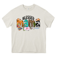 Cream Blessed Mama Heavy Core Tee - CowCowDesign