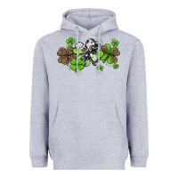 Heather Grey western cowhide leopard glitter shamrocks Heavyweight Hoodie - Jasminsmagicworld