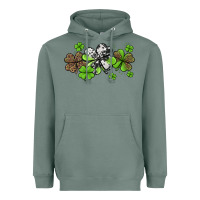 Sage western cowhide leopard glitter shamrocks Heavyweight Hoodie - Jasminsmagicworld