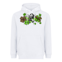 White western cowhide leopard glitter shamrocks Heavyweight Hoodie - Jasminsmagicworld