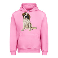 Fuchsia Pink saint bernard Urban Hoodie - RanaPortraitStore