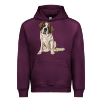 Mauve Wine saint bernard Urban Hoodie - RanaPortraitStore