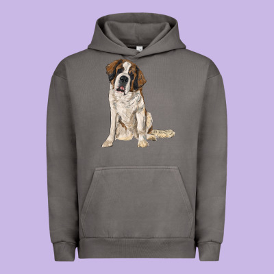 Saint Bernard Urban Hoodie Designed By Ranaportraitstore