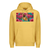 Antique Gold french bulldog floral license plate Premium Hoodie - Artiststas