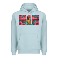 Blue Mist french bulldog floral license plate Premium Hoodie - Artiststas