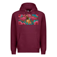 Burgundy french bulldog floral license plate Premium Hoodie - Artiststas