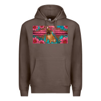 Coffee french bulldog floral license plate Premium Hoodie - Artiststas