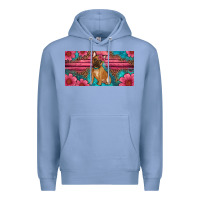 Colony Blue french bulldog floral license plate Premium Hoodie - Artiststas