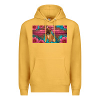 Mustard french bulldog floral license plate Premium Hoodie - Artiststas