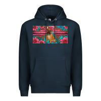Navy french bulldog floral license plate Premium Hoodie - Artiststas
