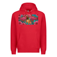 Red french bulldog floral license plate Premium Hoodie - Artiststas