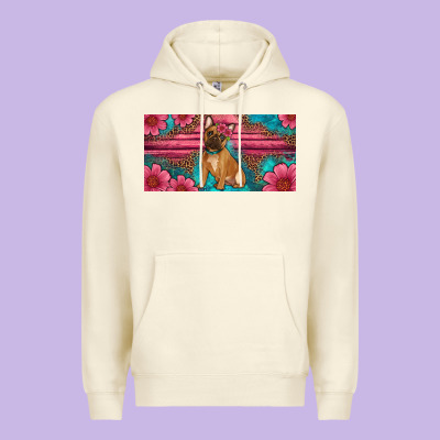 French Bulldog Floral License Plate Premium Hoodie Designed By Artiststas