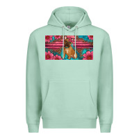 Seafoam french bulldog floral license plate Premium Hoodie - Artiststas