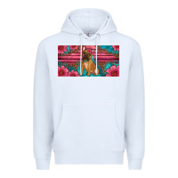 White french bulldog floral license plate Premium Hoodie - Artiststas