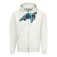 Oatmeal Heather turtle Zipper Hoodie - RanaPortraitStore