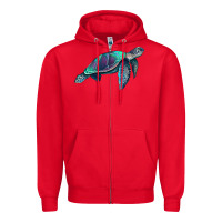 Red turtle Zipper Hoodie - RanaPortraitStore