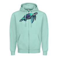 Seafoam turtle Zipper Hoodie - RanaPortraitStore