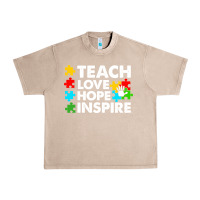French Oak Teach Love Hope Inspire Urban Heavy Tee - CowhideDigitalArt
