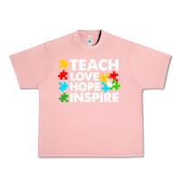 Salmon Teach Love Hope Inspire Urban Heavy Tee - CowhideDigitalArt